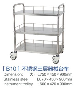 福建[b10]不銹鋼三層器械臺車
